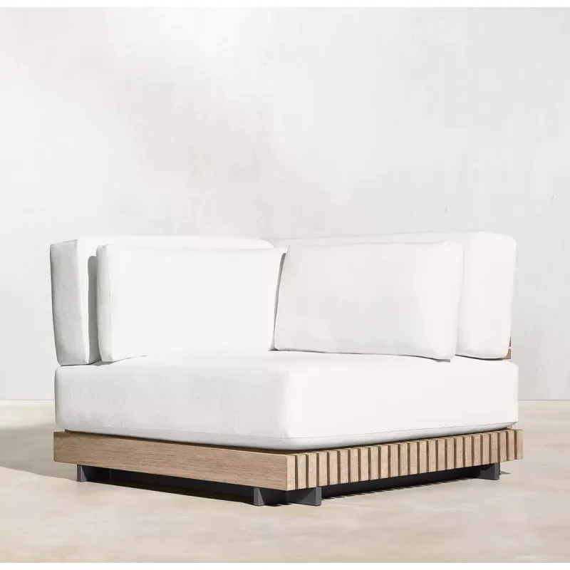 Deluxe Teak Outdoor Sofa Set Wooden Villa Terrace Furniture Hotel Garden Couch Patio Seating Arrangement