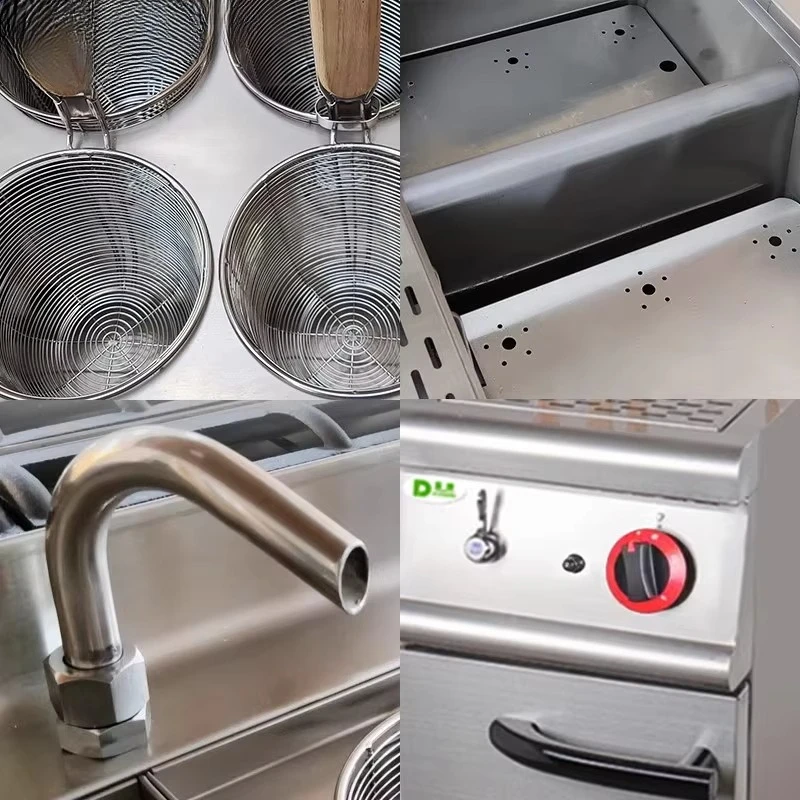 Customizable Gas Single-cylinder Noodle Cooking Stove With Cabinet Base And Pasta Cooking Machine With Storage Compartment