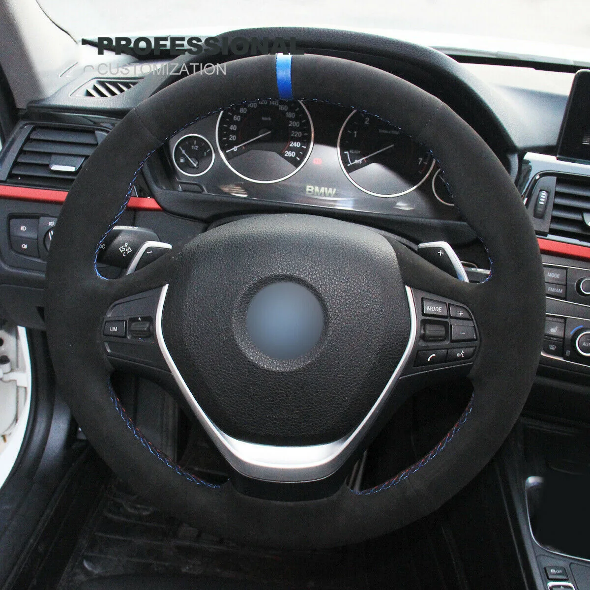 

DIY Suede Car Steering Wheel Cover For BMW 3 Series F30 F34 F22 F23 F32 Car Accessories