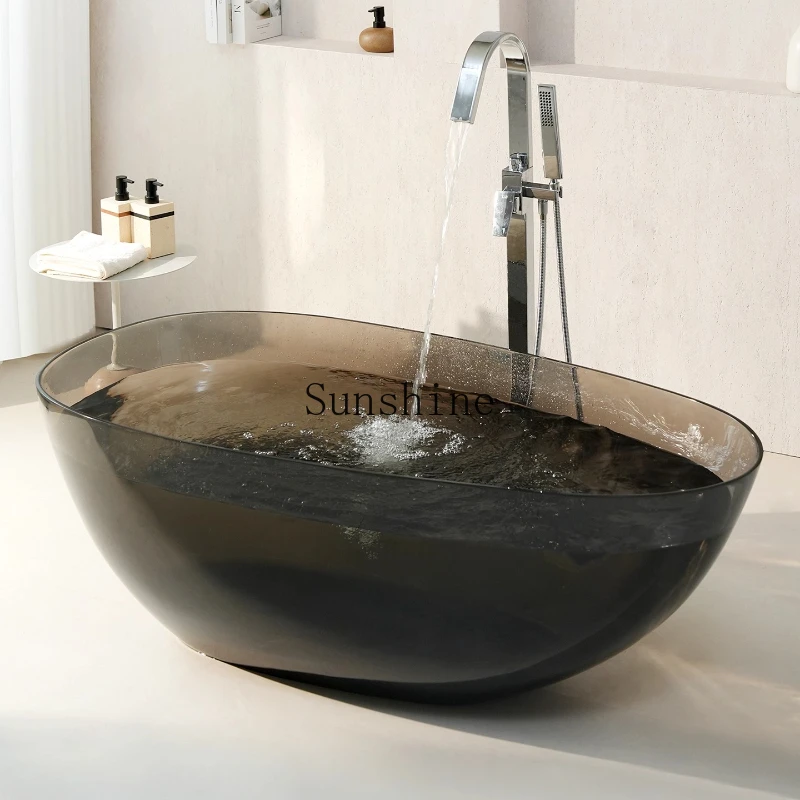 

Clear bathtub colored crystal resin, thin edge independent goose egg shaped hotel artificial stone