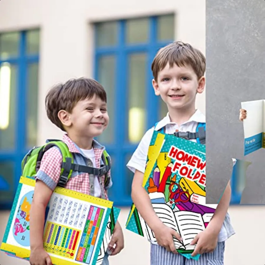 12 قطعة مجلدات ملفات A4 للطلاب متعدد الألوان 9.5 × 12 بوصة