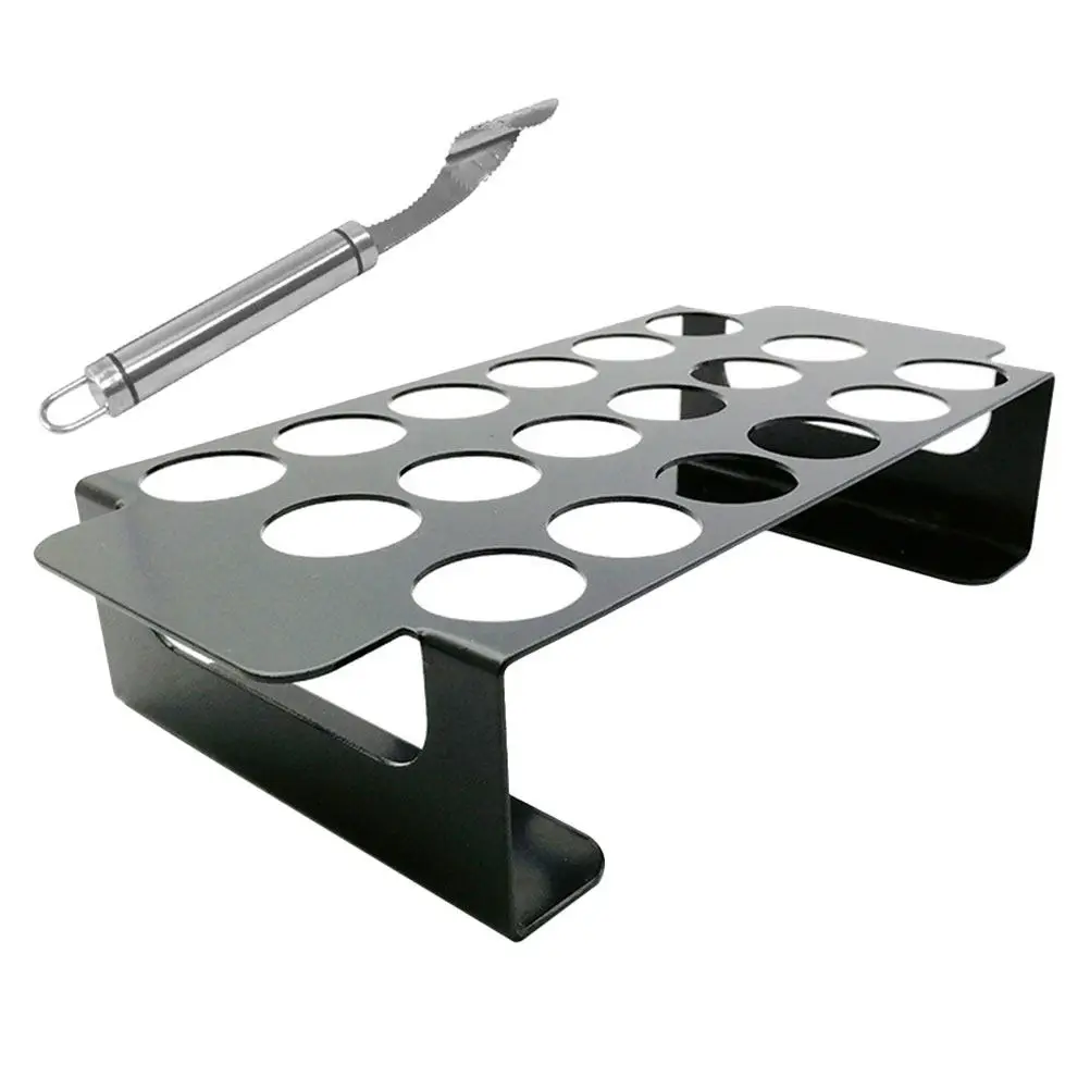 1Set Stainless Steel Grill Rack Pepper Roasting Holder Pepper Corer Tool for Barbecue Chicken Drumstick Oven Grill Supplies