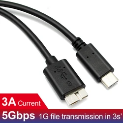 USB C Type 3.2 Gen1 to Micro B 3.0 Super Speed Cable Data Charge Micro 10P USB Cable for Seagate WD Toshiba Extenal Hard Drive