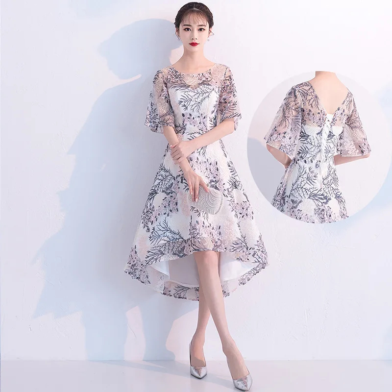 Small Formal Dress, Women's French 2026 New Style, Elegant Socialite Evening Dress, Navy Blue Mid Length Banquet Host Dress