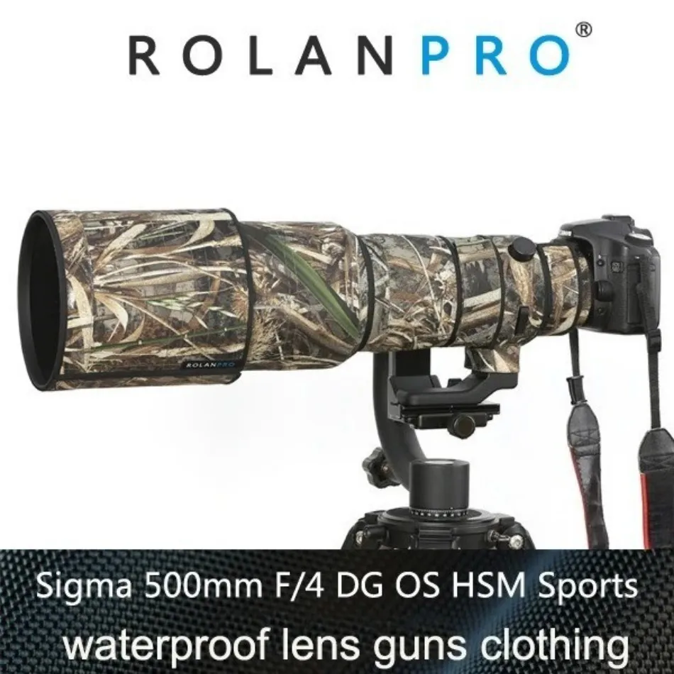 ROLANPRO Lens Camouflage Coat Rain Cover for SIGMA 500mm F/4 DG OS HSM Sports Lens Protective Case Nylon Waterproof Lens Coat
