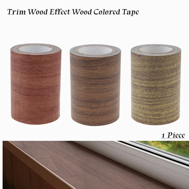 Self Adhesive Wood Grain Repair Tape Edge Banding Polyethylene Trim Wood Effect Wood Colored Tape for Floors / Tables / Doors