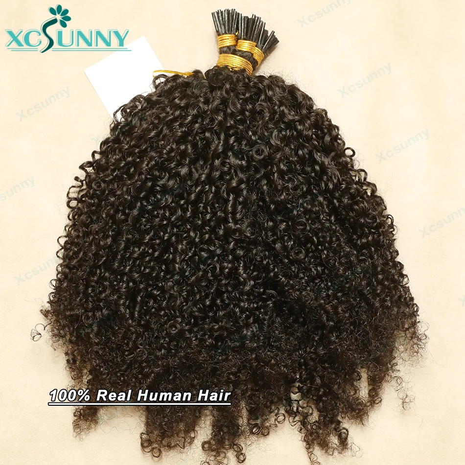 Kinky Curly I Tip Microlinks Human Hair Burmese Itip Curly Hair Extensions I Tips Human Hair For Black Women