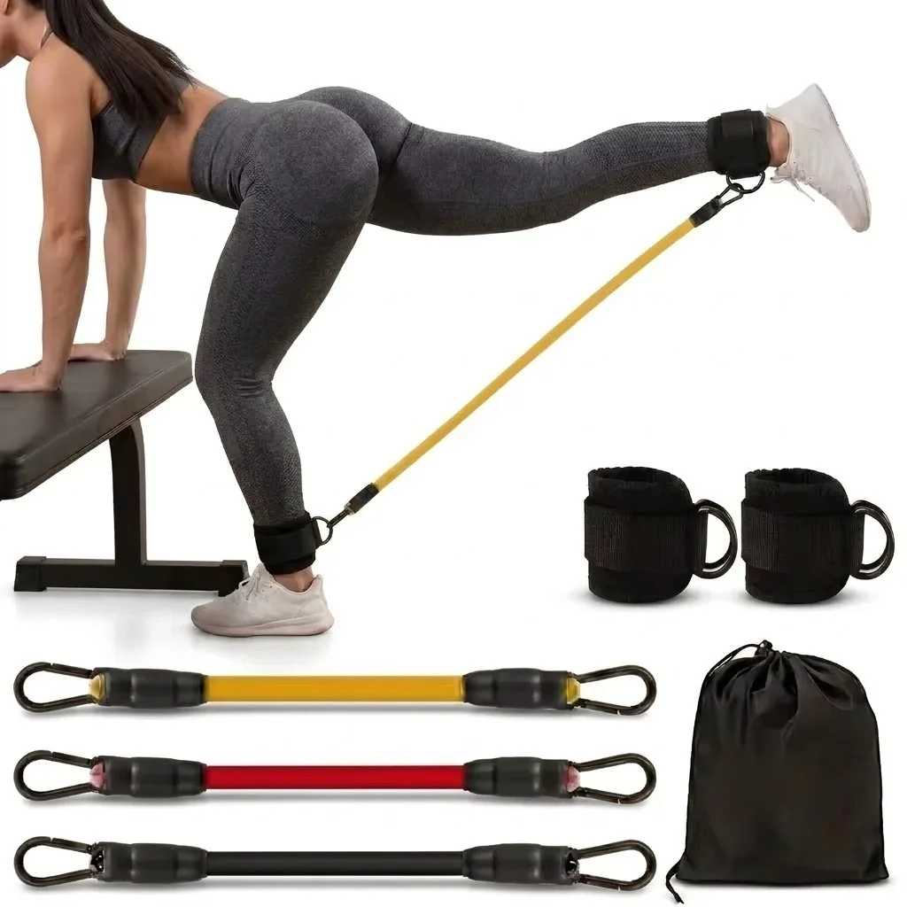 5‑Piece Ankle Resistance Band Set Adjustable Straps for Strength Training Yoga Fitness, Leg Butt Hip Workout Muscle Toning