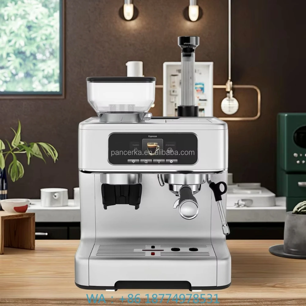 

Кофемашина с полностью металлическим корпусом для отелей, профессиональная, с регулировкой температуры, 20-барным насосом, электрическая, автоматическая, для эспрессо