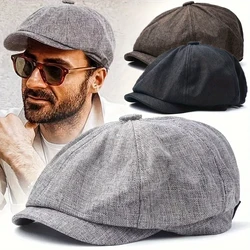 Vintage Retro Newsboy Caps Men British Painters Hats Autumn Winter Berets Herringbone Flat Cap Hip Hop Berets for Women Men