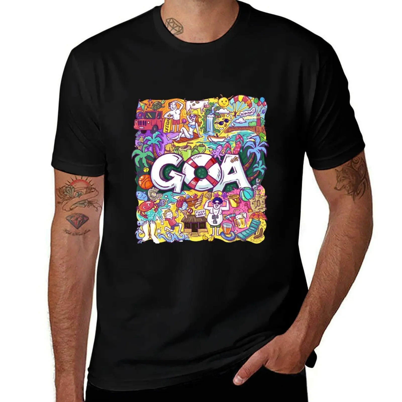 Goa Doodle mashup 2 T-Shirt Water Resistant Casual T-Shirt