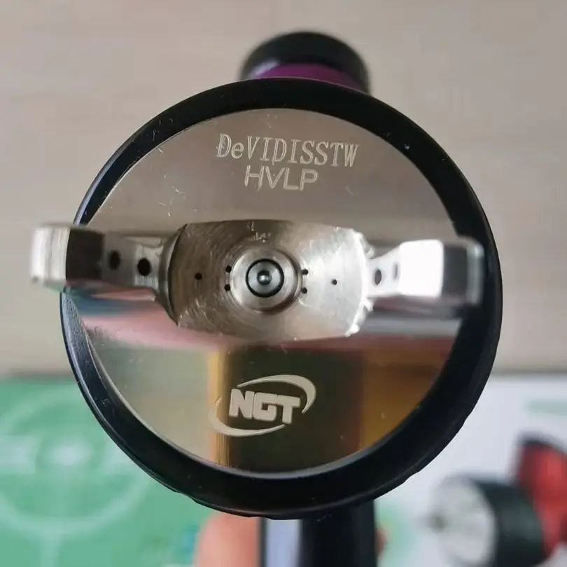DeVidiss HVLP Pro NGT 1.3mm Caliber Auto Spray Paint Gun High Atomization Pneumatic Car Painting Tool 600ml Cup Capacity for DIY