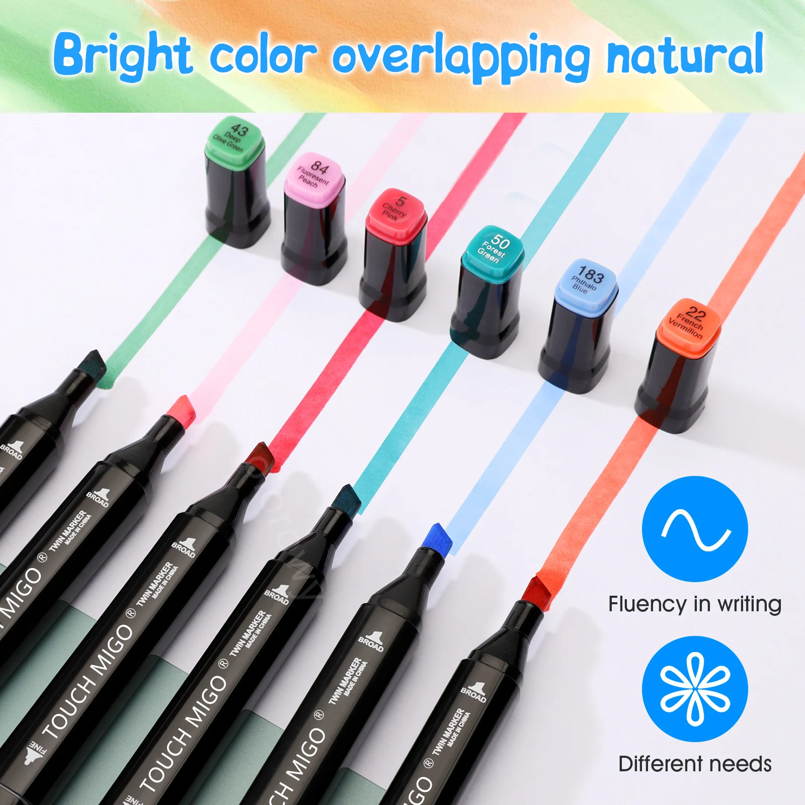 Alcohol Markers Dual Tips Permanent Art Markers Pen for Student & Adult, Sketch Markers for Painting, Coloring, Sketching image 3