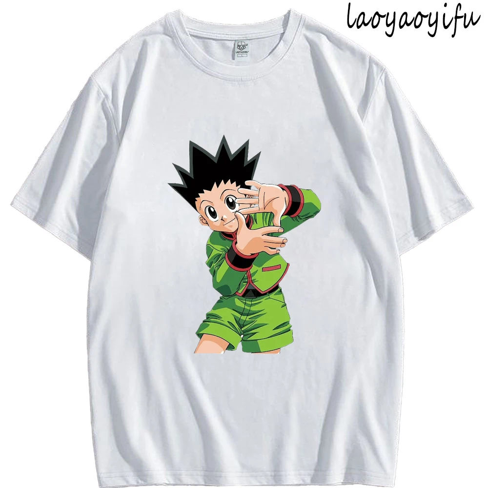 Hunter X Hunter Oka Free Eye Print T-shirt Japanese Anime for Both Men and Women Street Casual Cotton Short-sleeved Clothing