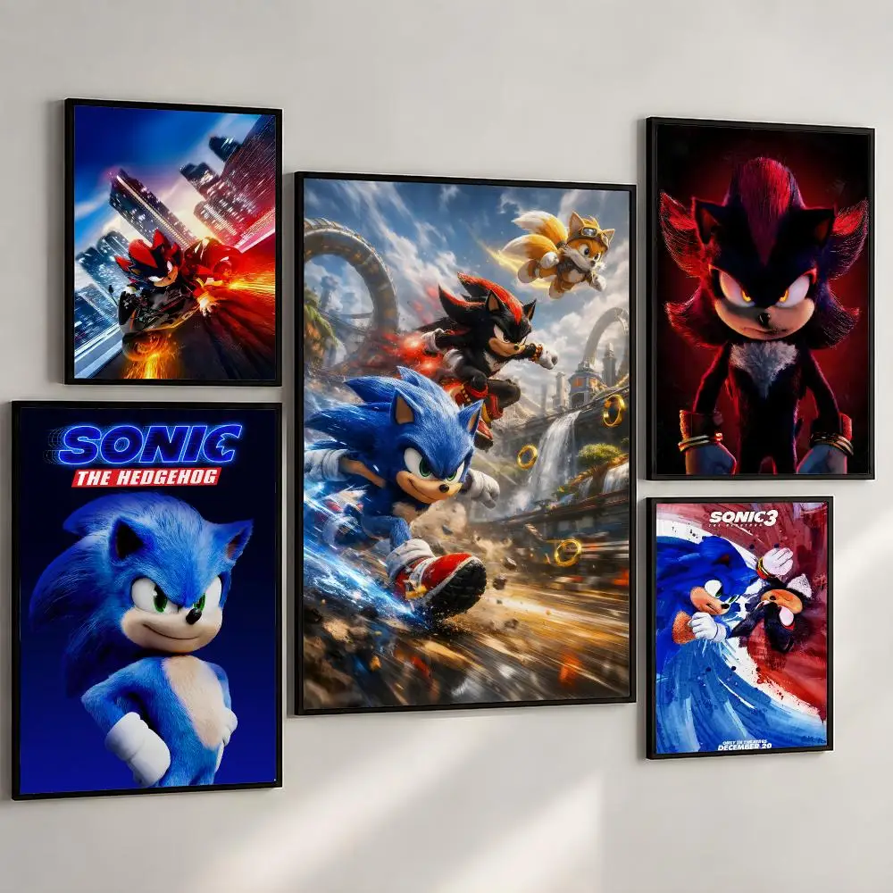 Game Sonic the Hedgehog Shadow Poster PP Wall Art Print Removable Water-Resistant Home Decor For Bedroom Apartment Gift