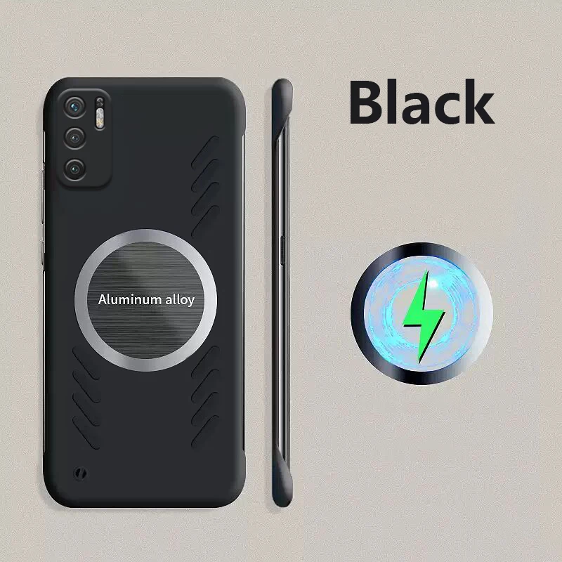 

Biruiqu For Redmi Note 10 5G Bezel-less Case Magnetic Attachment Slim Heat Dissipation PC Phone Case