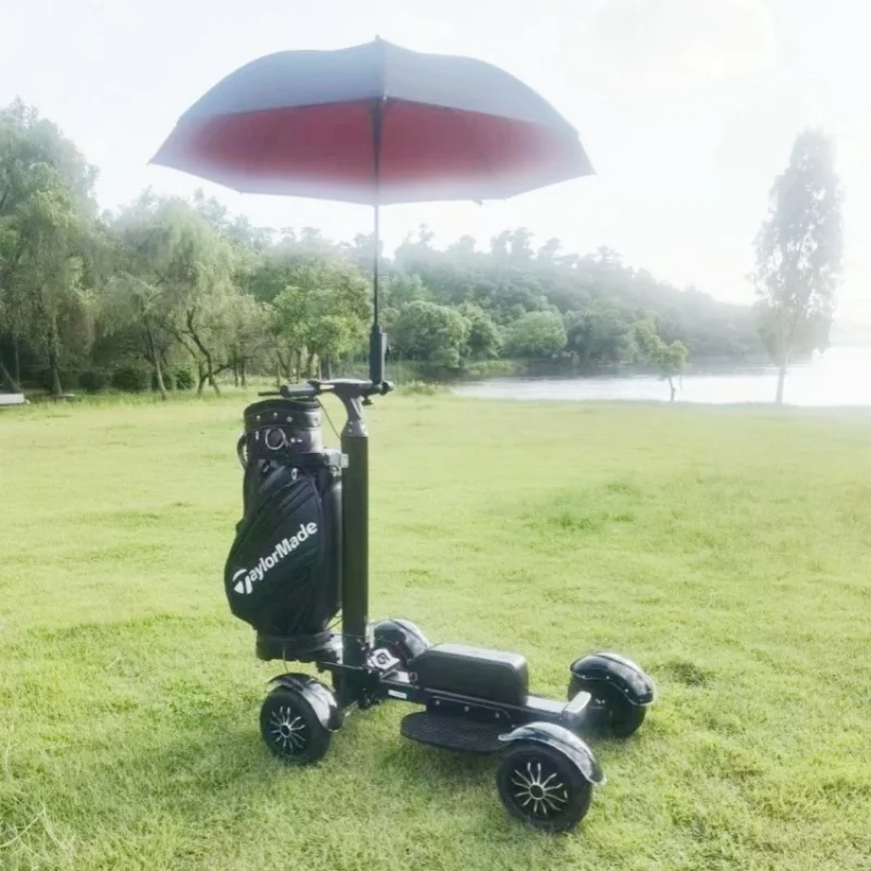 

Foldable Four-Wheel Electric Golf Cart Scooter With Detachable Can 58 Holes Per Generation Equipped With Lithium Battery
