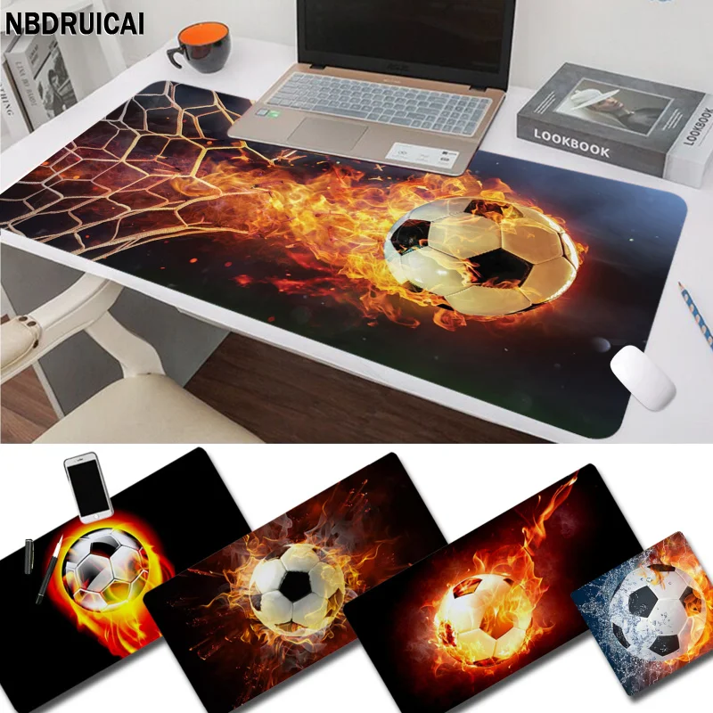 

Flame Football Funny Gaming Player Desk Laptop Rubber Mouse Mat Size For Game Keyboard Pad