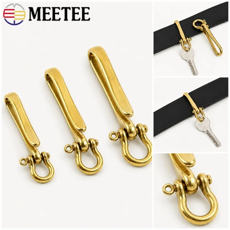 2/5Pcs 48/60/72mm Brass Belt Key Clips Hook Clasp Quick Access for Waist Loop Leather Keychain Wallet Chain Hardware Connector