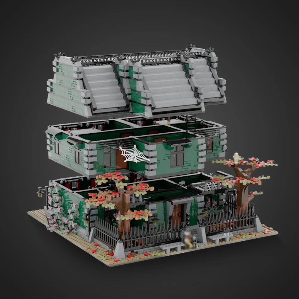 

MOC-202594 Особняк ужасов, строительные блоки, приключенческая игровая модель, загадочный древний особняк, кирпичи, собранная игрушка для детей, подарок