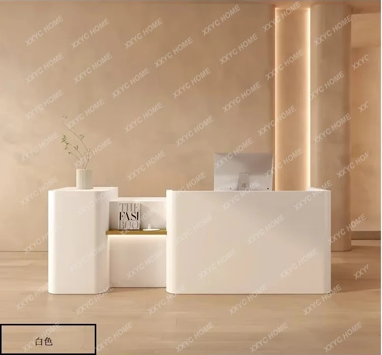 HJ  Beauty Shop Reception Desks Modern Unique Shelves Industrial Reception Desks Executive Black Comptoire Accueil Trendy Furni