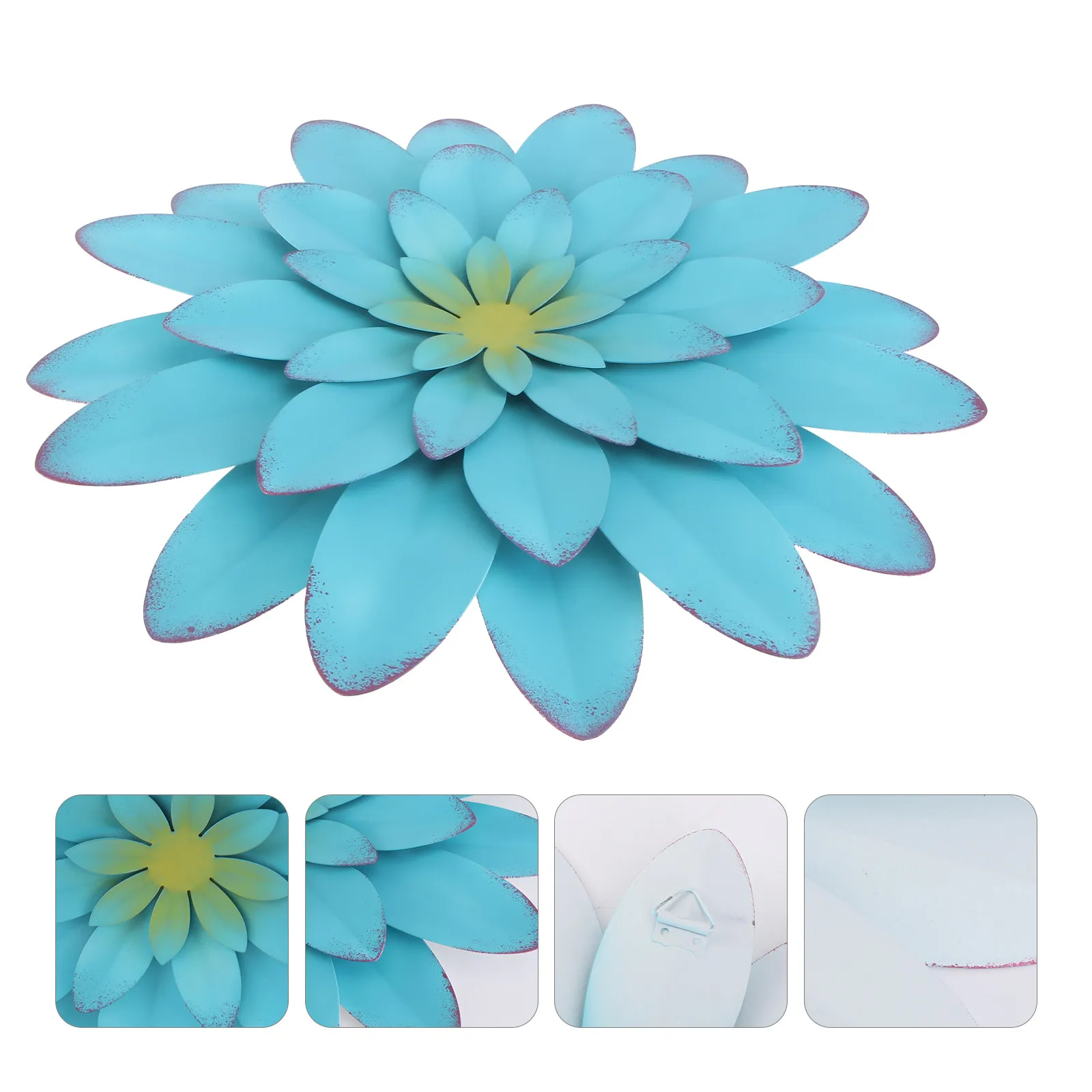 

1Pcs Simulation Flower Wall Decor Nordic Style Iron Craft Pendant Hanging Indoor Ornament DIY Background Wall Pendant