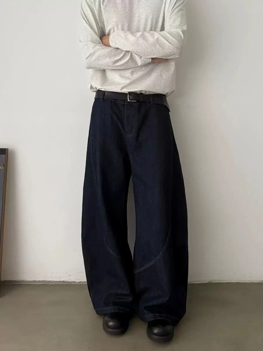 

Американские джинсы в стиле ретро, оригинального цвета, свободного кроя, с высокой талией, прямые, повседневные, длинные брюки