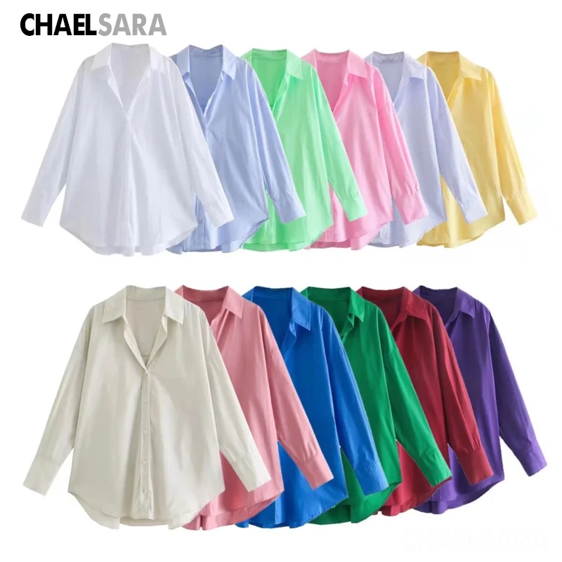 Long Sleeve Button Up Blouses for Women, Pink Top, Casual Fashion, Yellow, Office, New, Summer, 2024