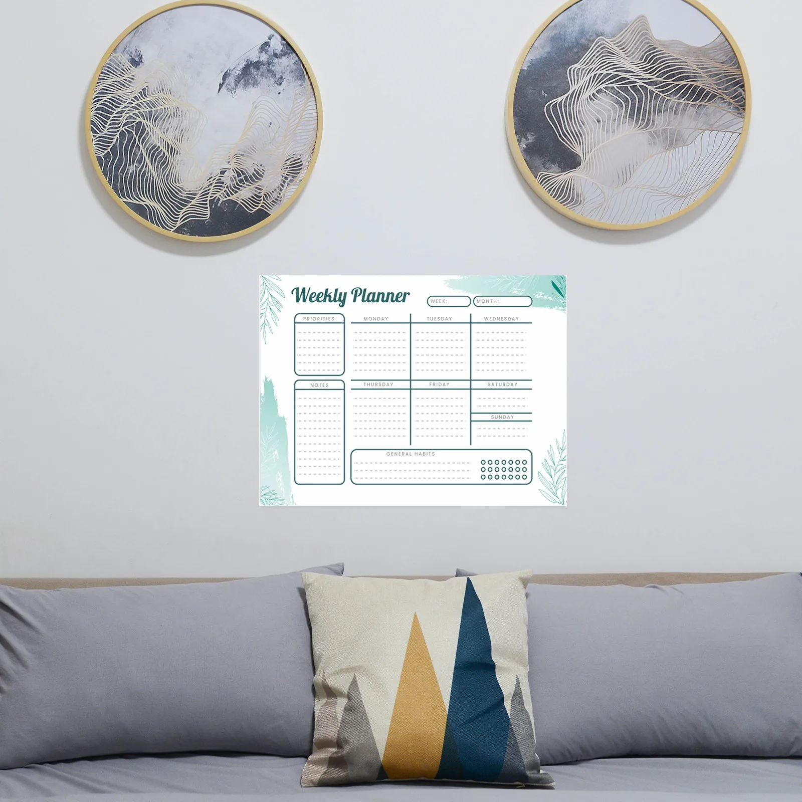 Whiteboard Dry Erase Calendar Sticker Weekly Planner Stickers Schedule Removable Wall