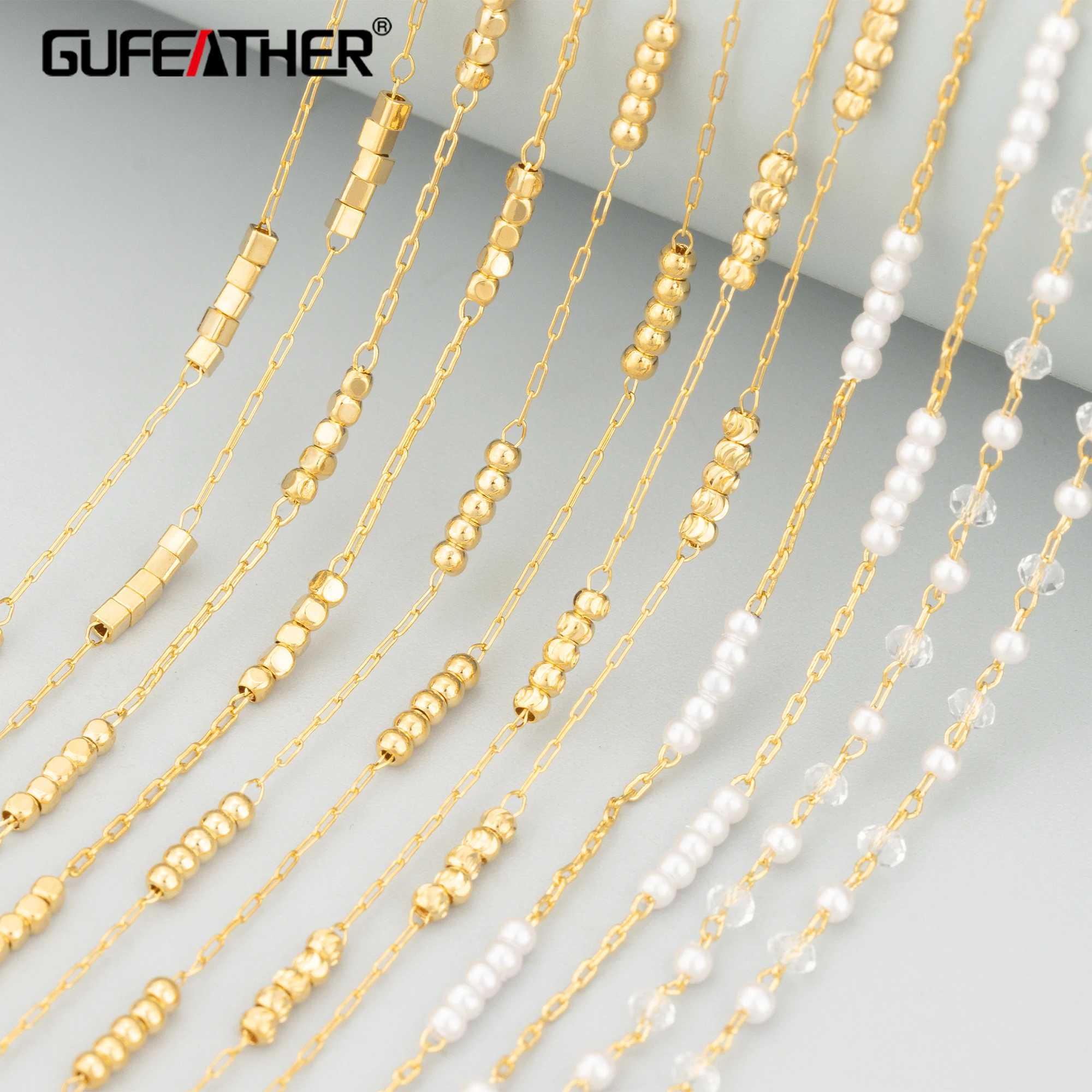 

GUFEATHER,1m/lot,C460,chain,18k gold plated,copper,nickel free,plastic pearls,hand made,jewelry making,diy bracelet necklace