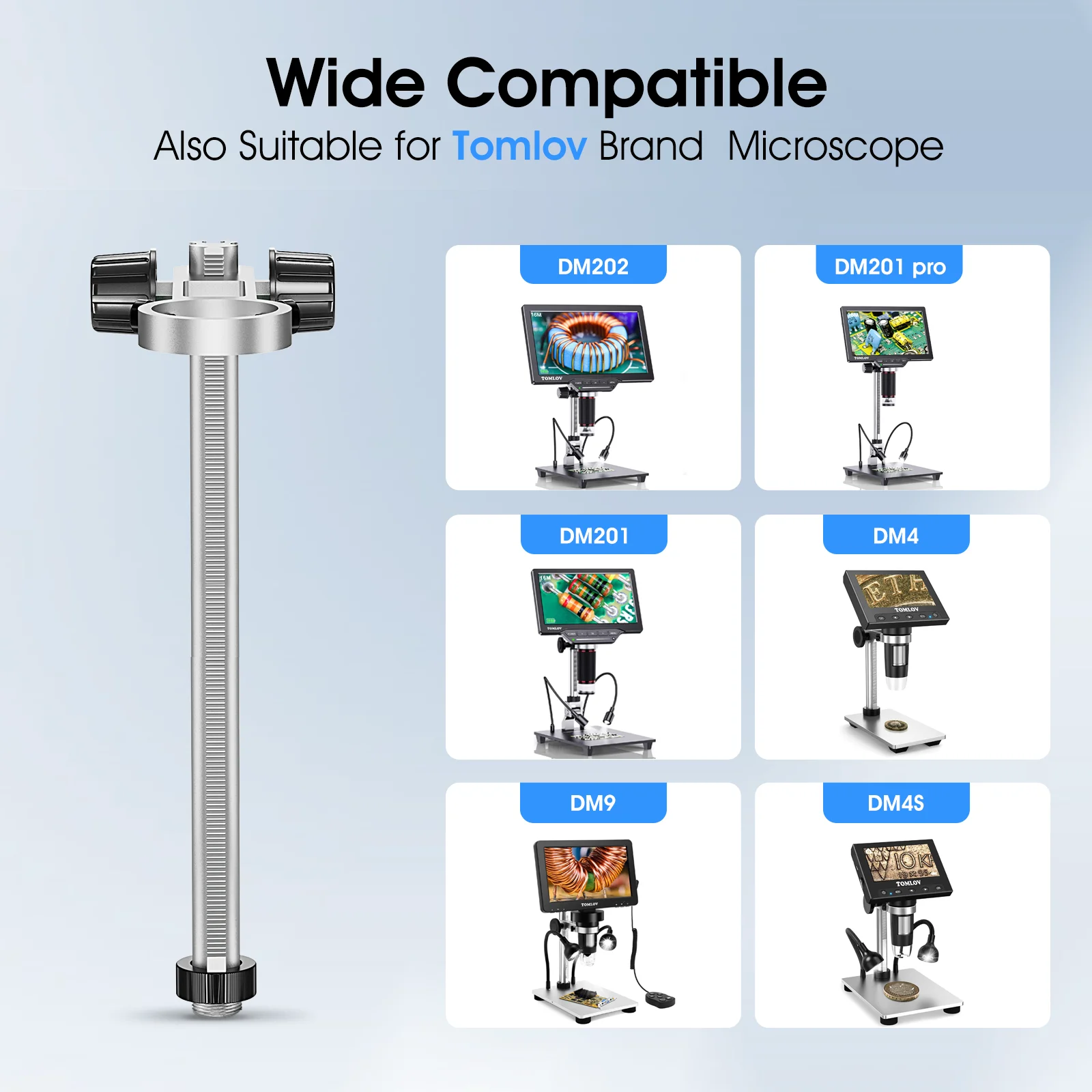 TOMLOV Digital Microscope Stand BR01 Universal Adjustable Holder Desktop Support Bracket for Max 1.38\