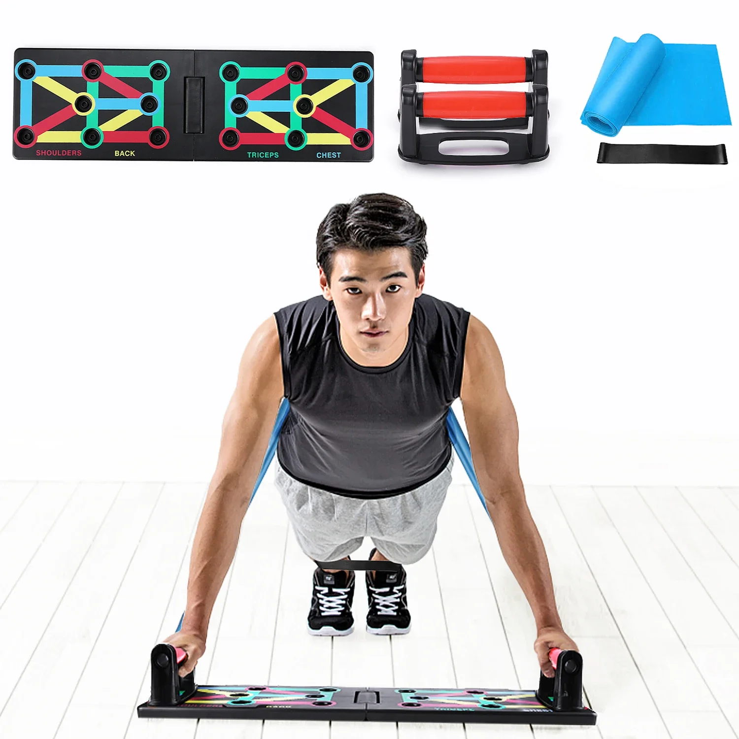 Push-up Board Set Portable Multifunctional Push-up Bar Foldable Fitness Equipment For Chest Abdomen Arms/Back Training