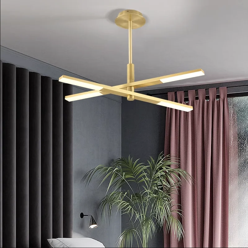 

Modern Luster Pendant Lamp Multiple Long Rod Metal Chandelier for Bedroom Living Dining Room Office Indoor Decor Home Lighting