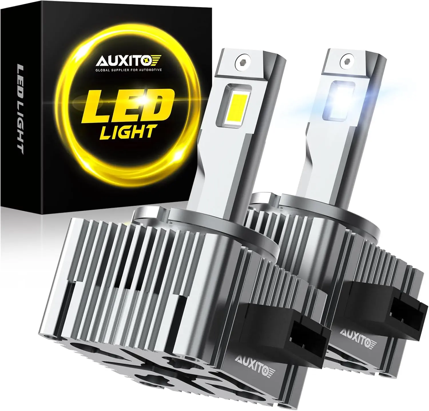 D1S D1R Bulbs, 24000Lumens 120W 6000K White 500% Brightness, Xenon HID Replacement Lights, Plug and Play Fog Light Bulbs, Pack o