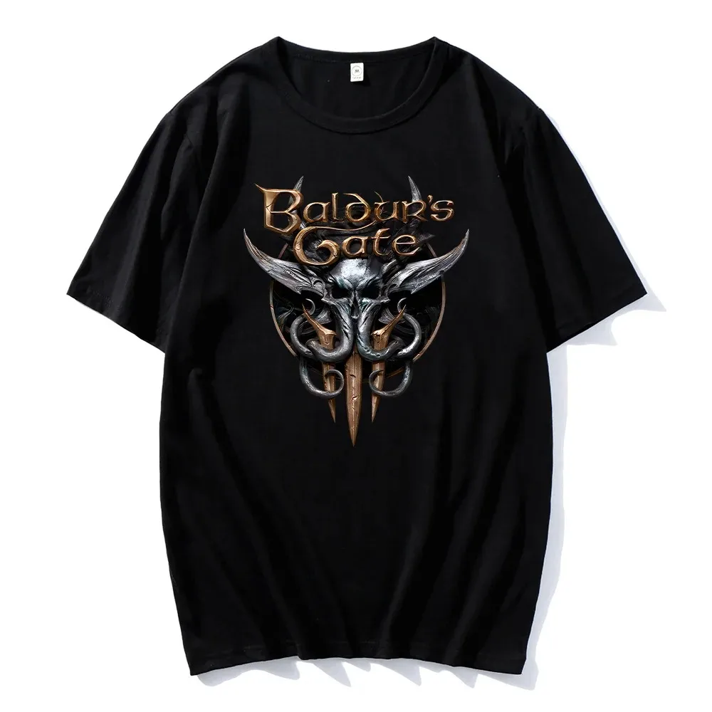 Baldurs Gate 3 The Final Patch Camisetas Baldurs Gate 3 Jogo Quente Novos Camisetas de Algodão Verão Mulheres Homens Casual Respirável Camisetas Y2K