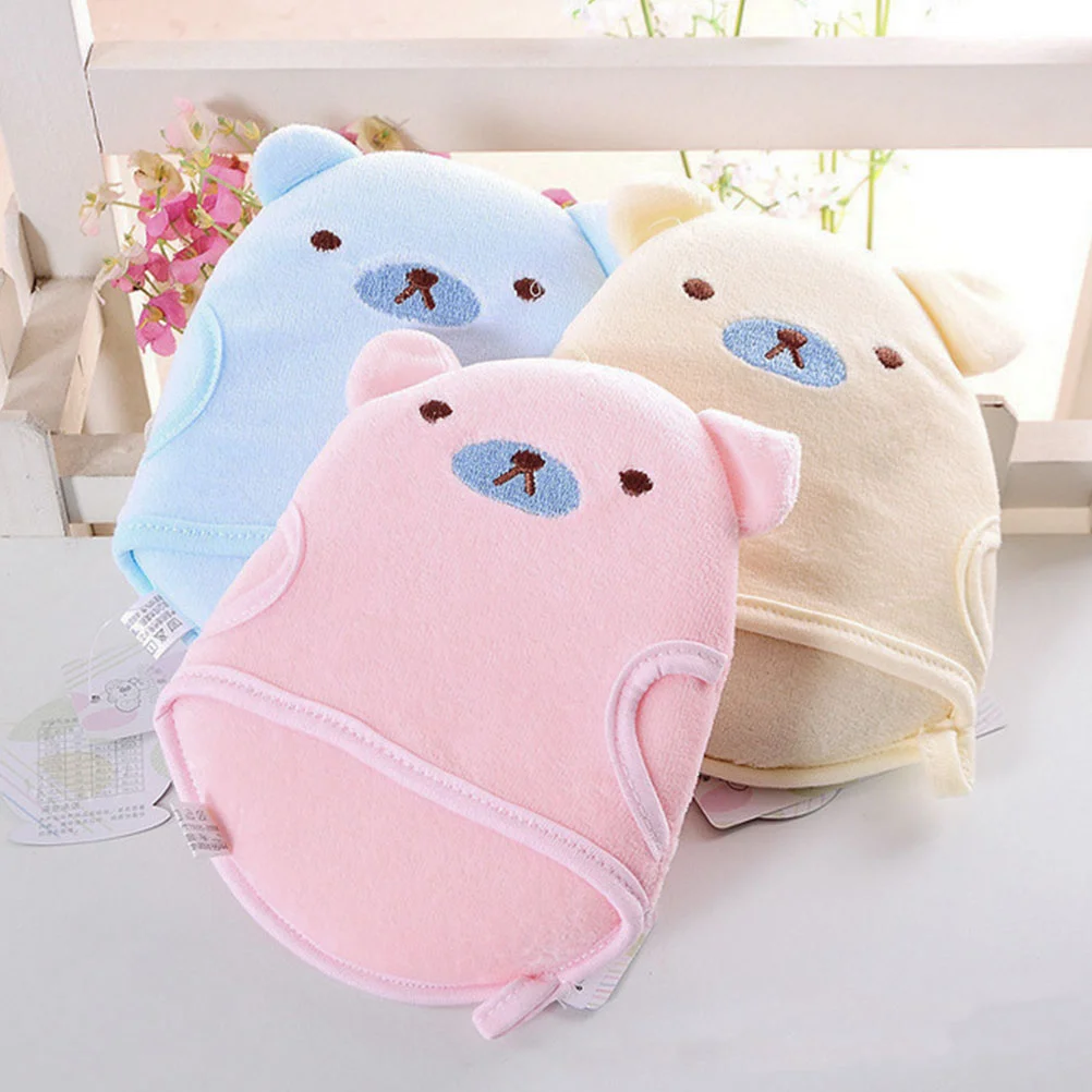 3 Pcs Foam Bath Wipe Body Wash for Kids Baby Mitts Shower Washcloths Towel Back Washer Gloves Products