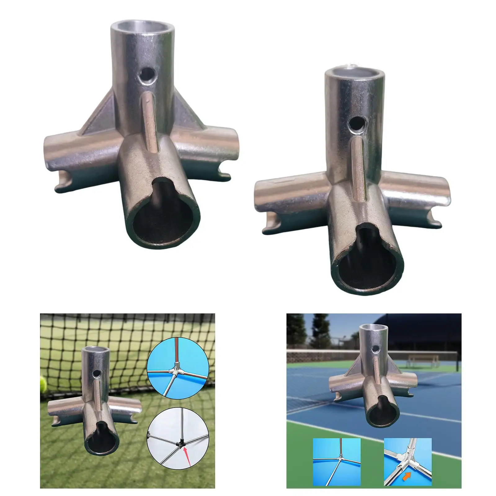 

Aluminum Alloy Badminton Net Connector Versatile Sports Net Attachment Lightweight Kit for Backyard and School Use