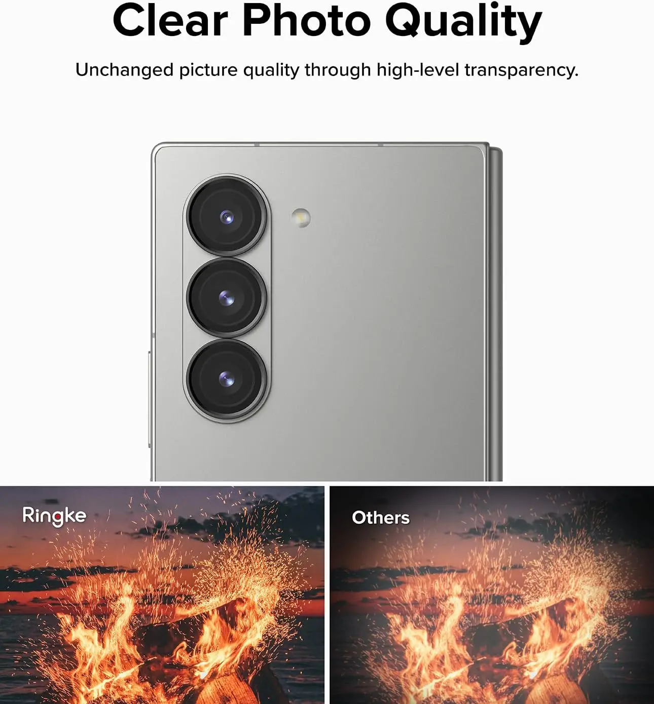 3 szt. Metalowy pierścień ochronny aparatu do Samsung Z Fold 4 5 6 Folia obiektywu z tyłu Szkło hartowane