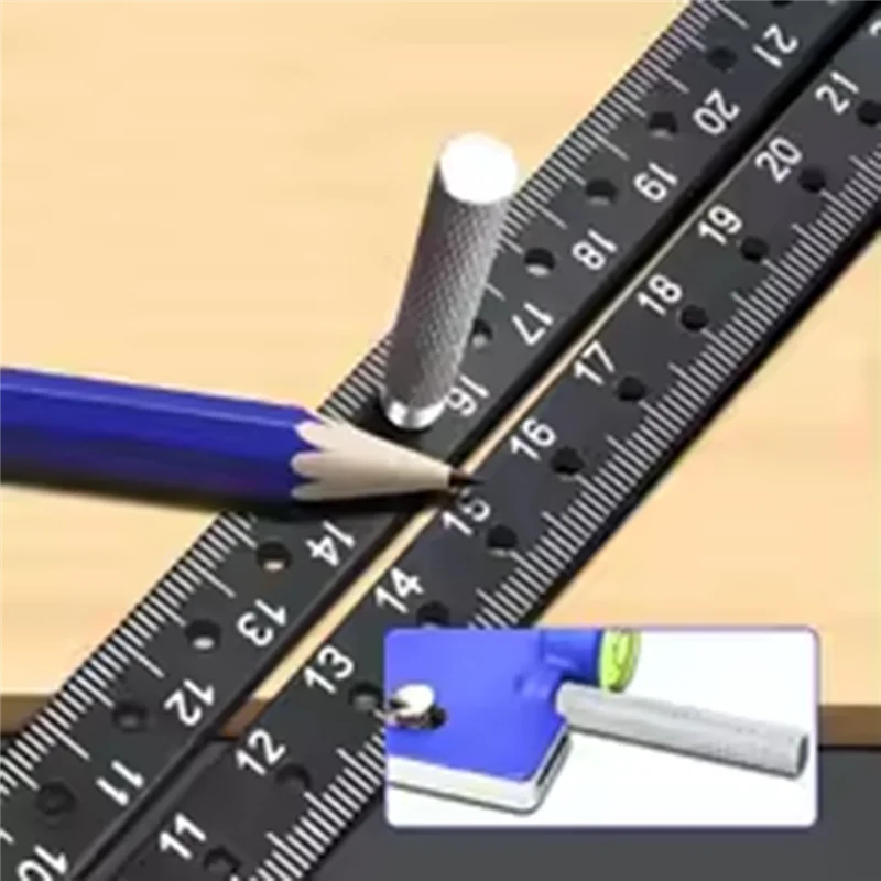 【RECOMMEND】Industrial Scribe Marking Gauge 30CM Precision Marking Right Angle Ruler Hole Angle Ruler Draw A Circle Woodworking