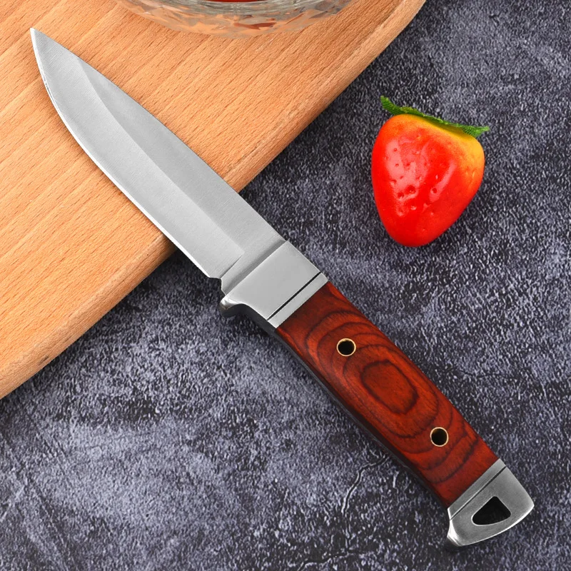 Forged Utility Knife Kitchen Meat Cleaver Boning Chef Knife With Wood Handle Barbecue Fishing Cutting Tools With Sheath