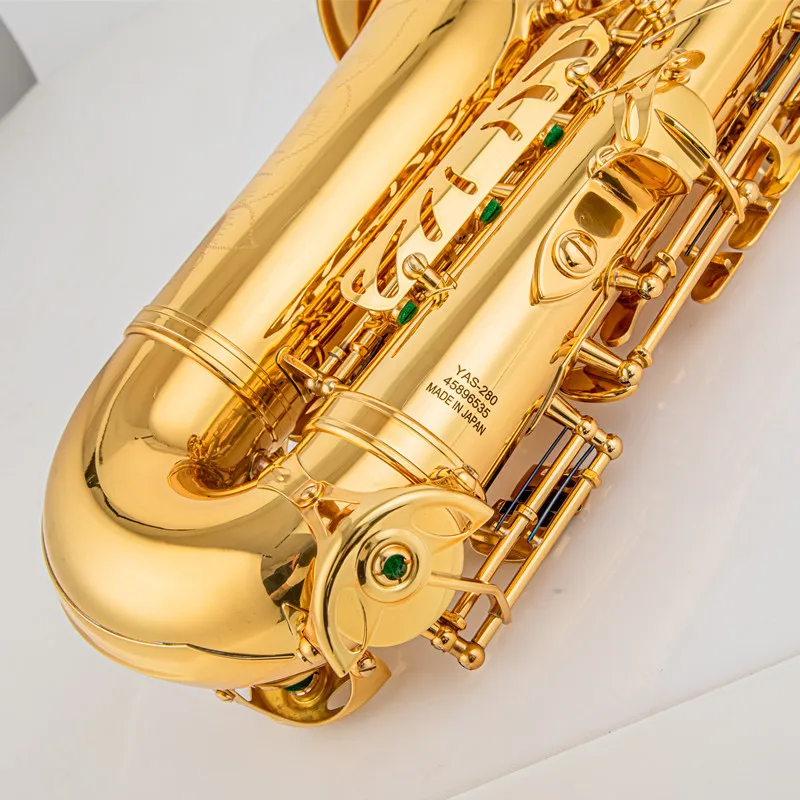 Made in Japan 280 Professional Alto Drop E Saxophone Gold Alto Saxophone with Band Mouth Piece Reed Aglet More Package mail