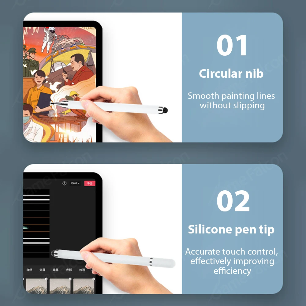 Dual-Use Stylus Office Retouching Mobile Phone Tablet Pen Capacitive Pen Dual-Head Capacitive Pen Disc Silicone Head