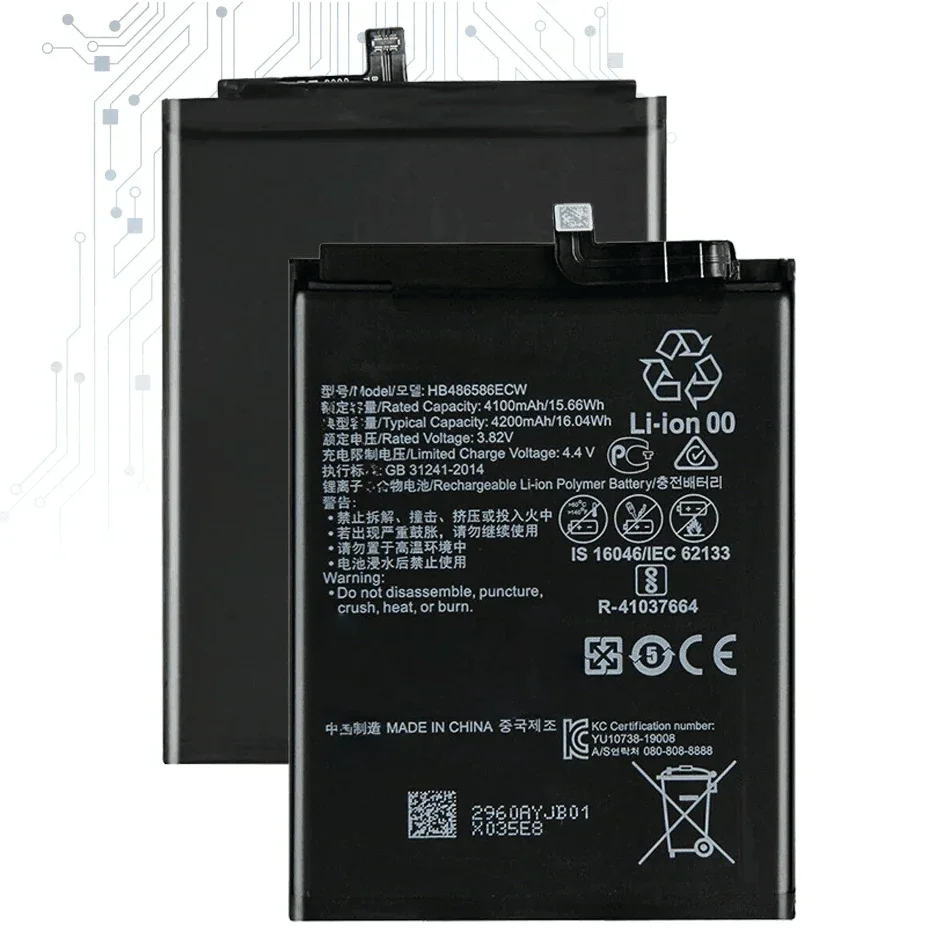 HB486586ECW, 4200mAh, Battery For Huawei Mate 30 Pro,Mate30 Pro, 30Pro, Nova 6, 6SE, Nova6, for Honor VIewor 30M V30M, + Tools