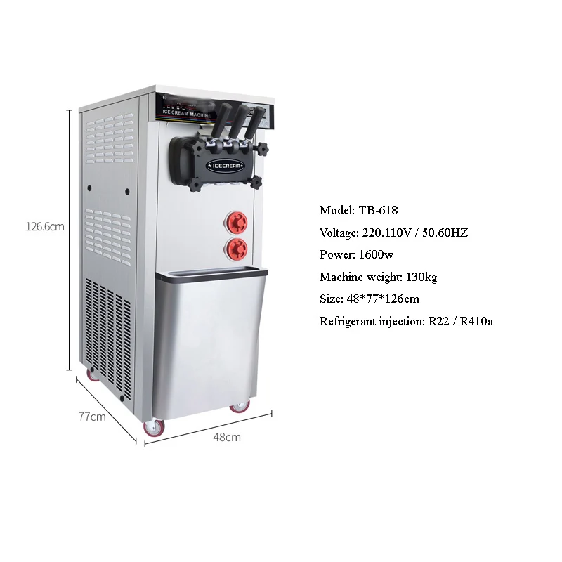 Commercial Stainless Steel 3 Flavor Soft Ice Cream Machine Low-cost Sale Of Soft Ice Cream Machine Vertical