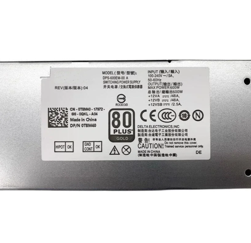 C=600W Upgrade Power Supply Adapter For XPS 8940 Optiplex 5070 7070 5080 7080 5090 3650 3670 3671 3260 3681 MT DPS-600EM-00 100%