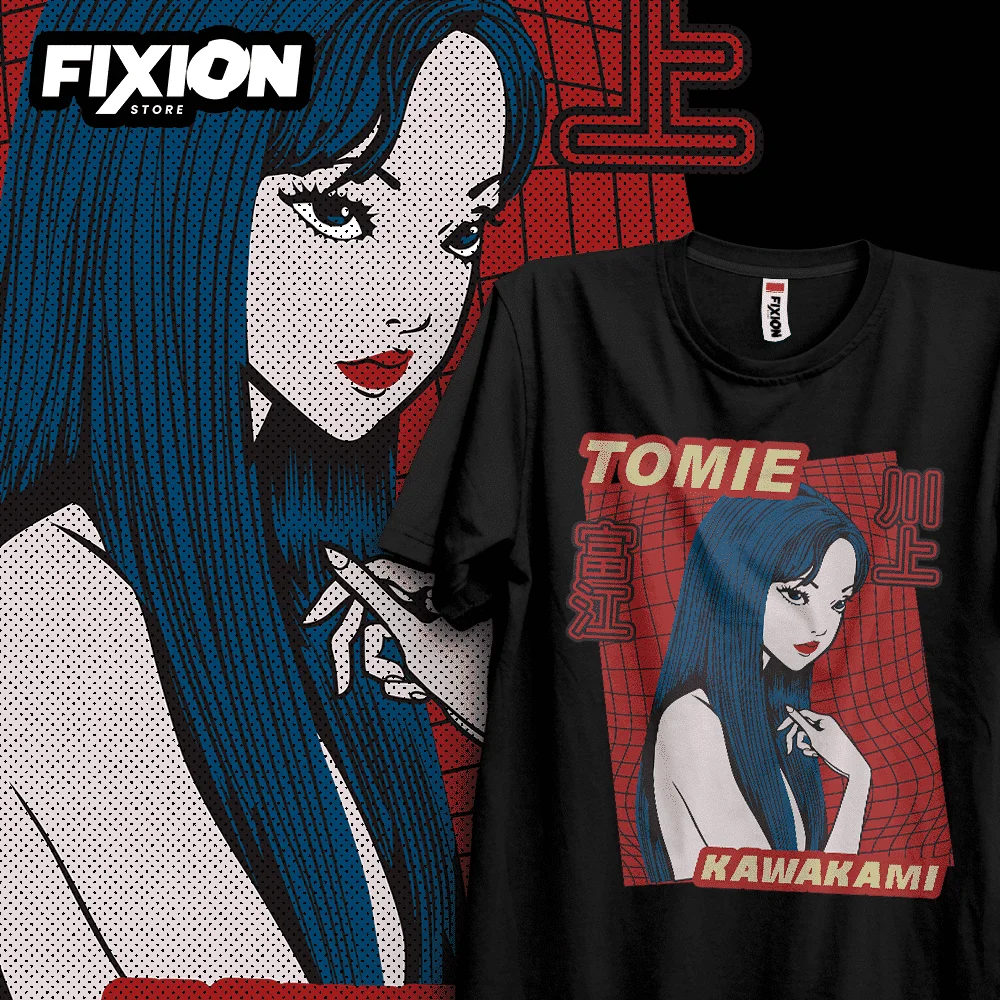 Anime T shirt Junji Ito – Colección Abril #1 (negra) Manga Tee