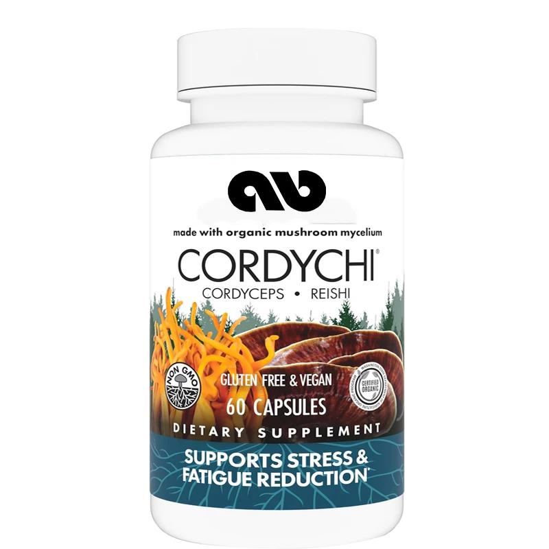 

CordyChi capsules, mushroom mycelium supplement containing Cordyceps sinensis and Ganoderma lucidum, 60 capsules