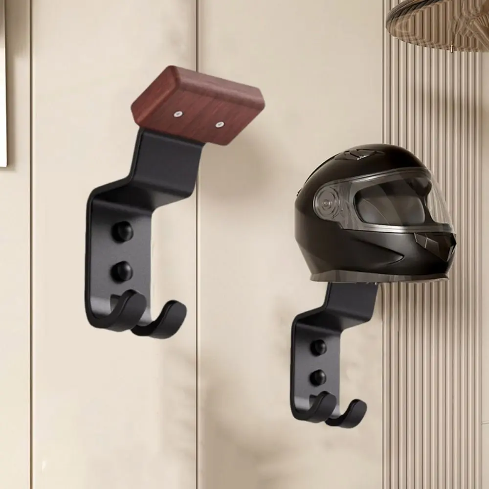 

Carbon Steel Motorcycle Helmet Holder Wall Mounted Space Saving Motorcycle Helmet Display Stand Dual Hook Motorcycle Hat Stand