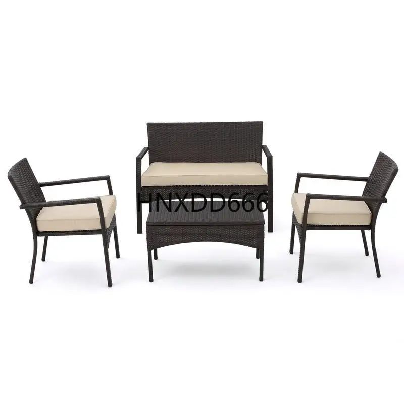 

4-Pc Cancun Chat Set, Outdoor Seating Furniture, Patio Conversation Set, Comfortable Cushions, Stylish Design for Garden, Deck,