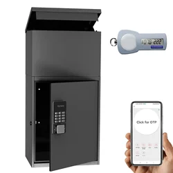 Outdoor Waterproof Drop Box, Anti Theft Wall Mount Detachable Metal  Parcel Box,Bluetooth Smart Lock Mailbox Courier Drop Box